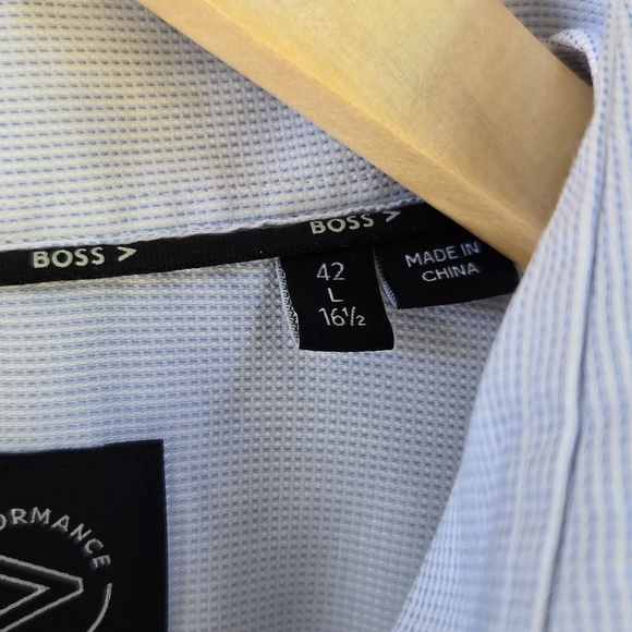 Boss Hugo Boss Slim Fit Performance Light Blue Dress Shirt - Picture 10 of 13